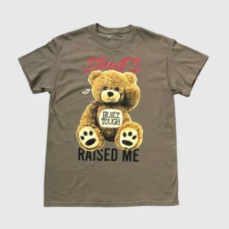 Graphic Print Street Raised Me Bear Tee