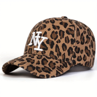 Women's NY Cheetah Print Adjustable Cap
